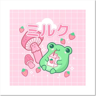 Trip to the 90s with Our Harajuku : Cute Kawaii Strawberry Frog and Anime Milk Box Posters and Art